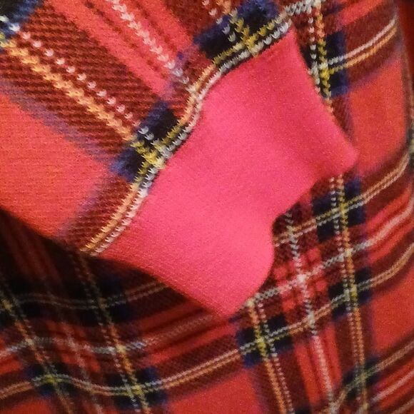 J. Crew Red and Black Tartan Crew Neck Sweater - Picture 4 of 10